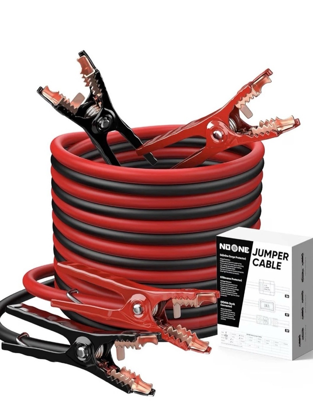 Noone 6 Gauge 16 Feet Heavy Duty Jumper Cables for 12V/24V Car Battery